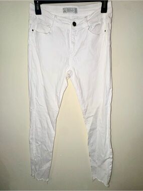 Zara Trafaulic White Skinny Women's Cropped Jeans